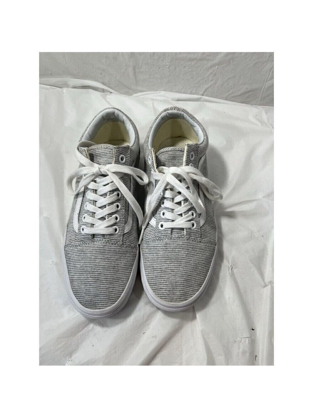 Vans mini stripe white/gray old skool shoes 8.5